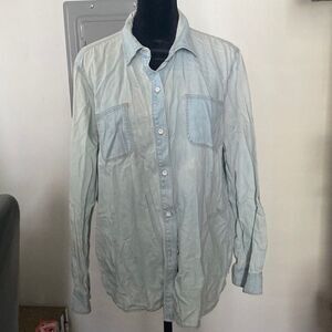 Light denim wash button up